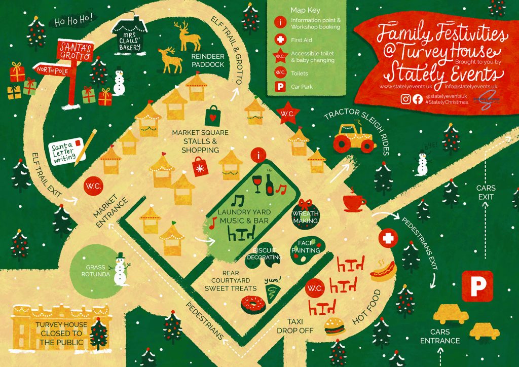 family festivities at turvey house 2022 - stately events - site map
